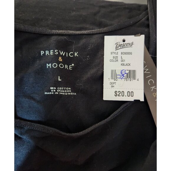 NWT Preswick & Moore Black Sleeveless Tank Top L Cotton Blend - Picture 3 of 3